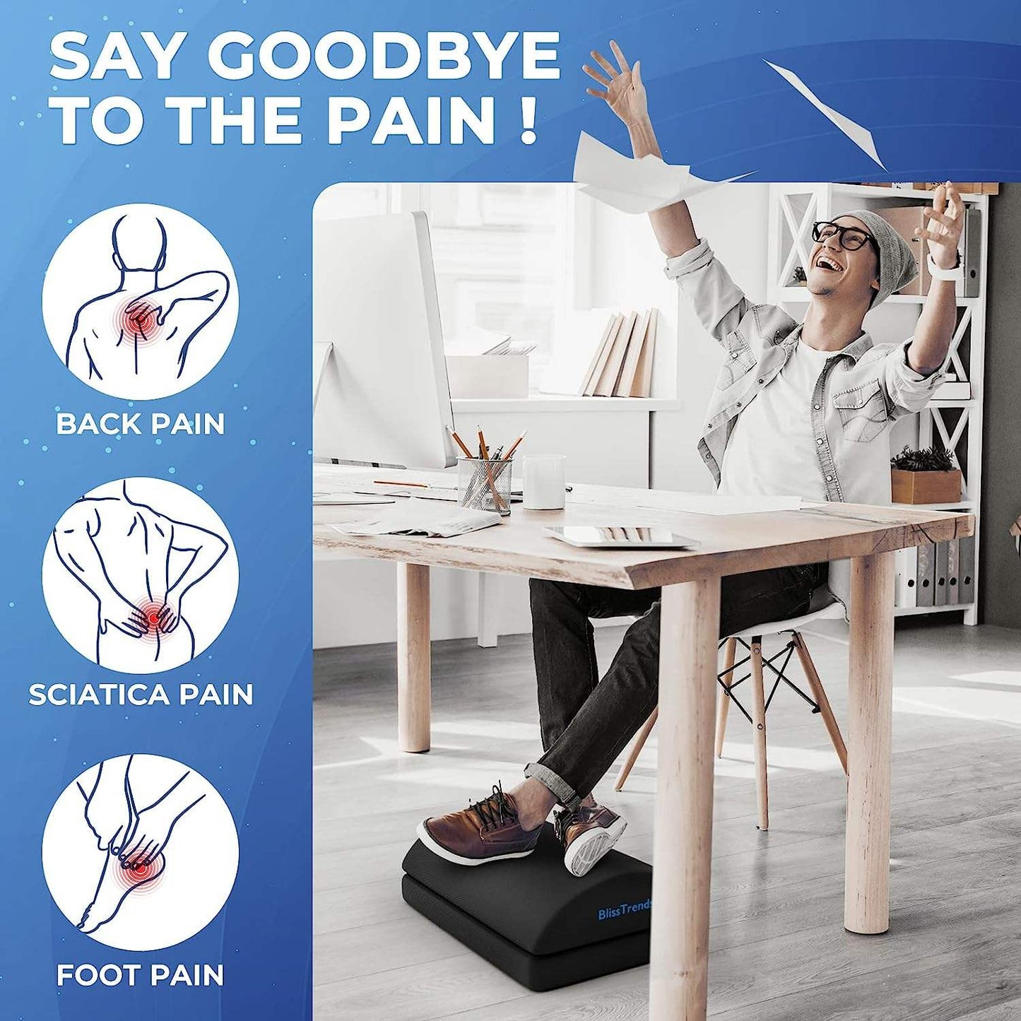 Under Desk Foot Rest – Comfortable Office Footstool
